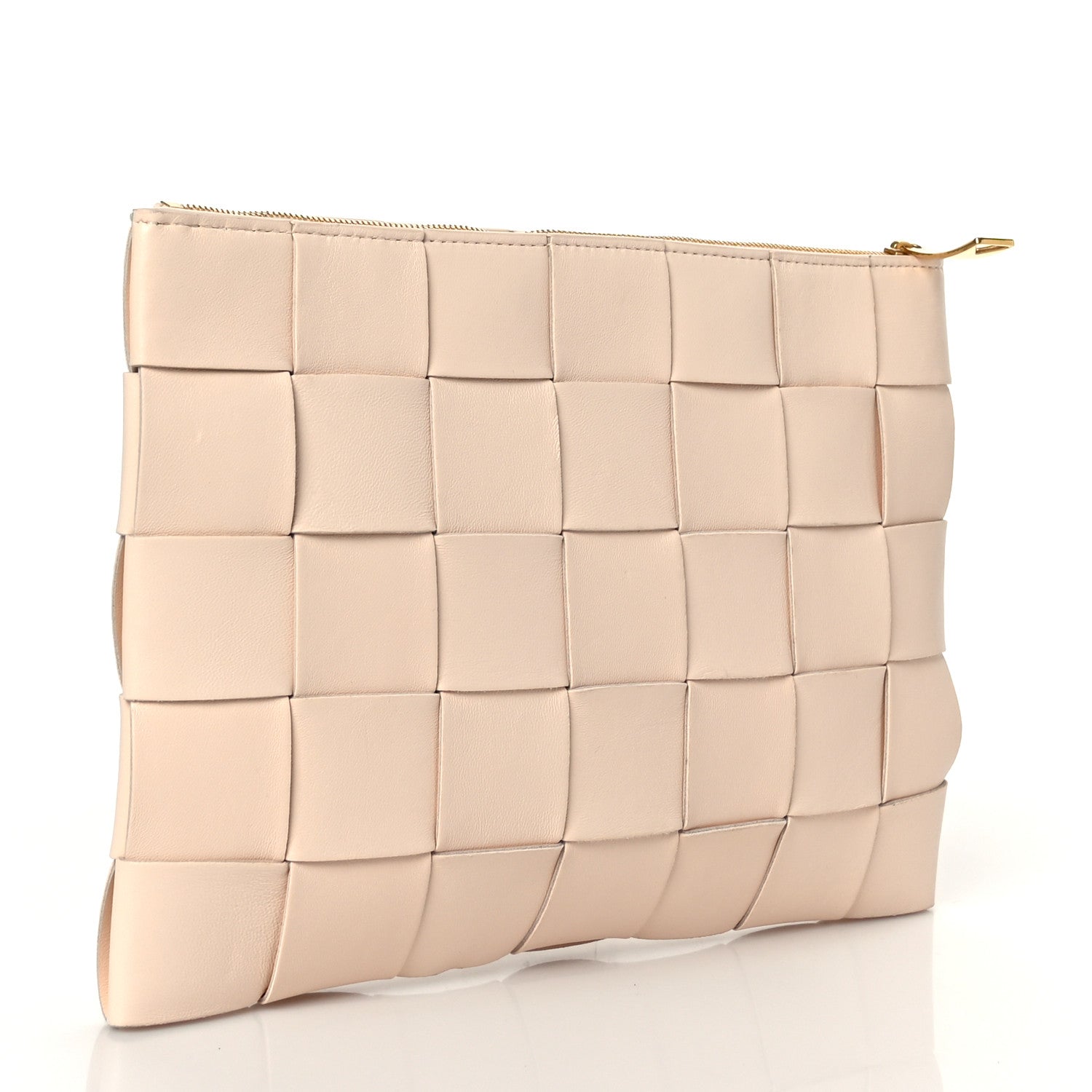 Bottega Veneta Nappa Maxi Intrecciato Medium Cassette Flat Zip Pouch Melon Washed 3 of 8