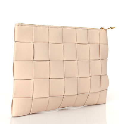 Bottega Veneta Nappa Maxi Intrecciato Medium Cassette Flat Zip Pouch Melon Washed 3 of 8