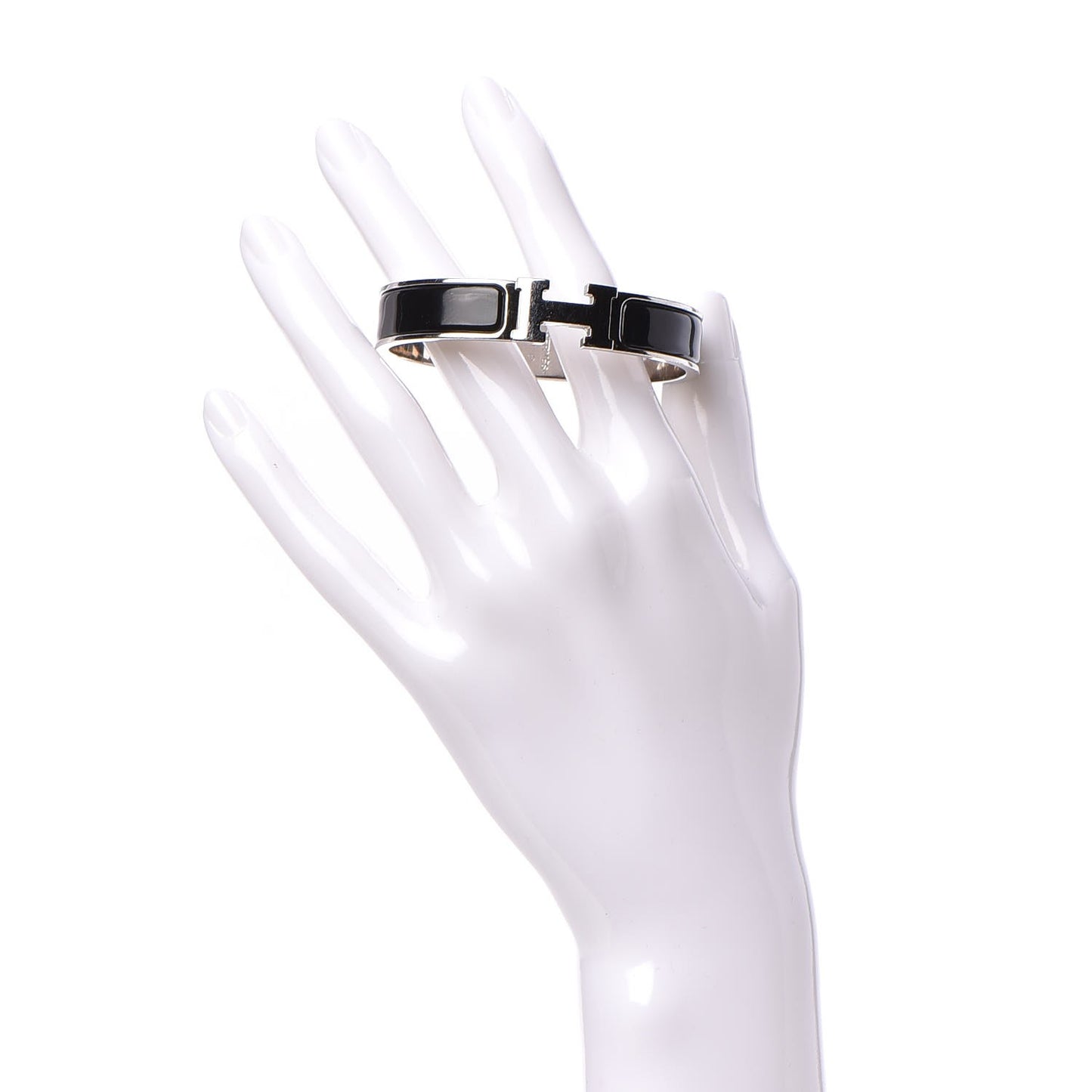 Enamel Narrow Clic Clac H Bracelet PM Black