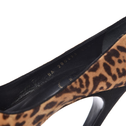 Saint Laurent Calf Hair Leopard Print Palais 105 Platform Pumps 38.5 10 of 13