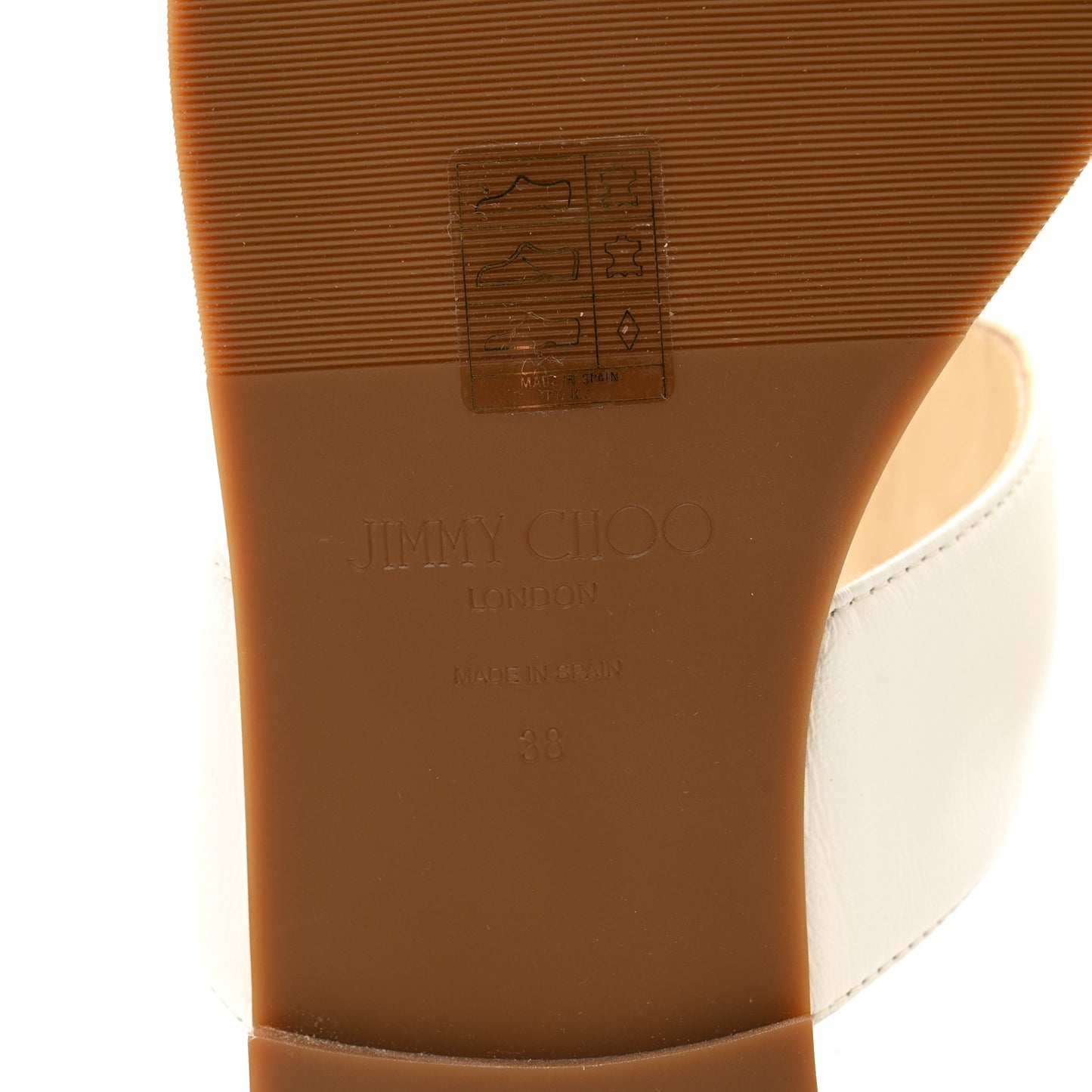 Calfskin JC Flat Sandals 38 Milk