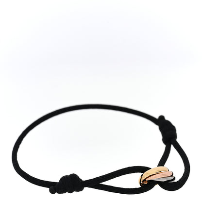 Cartier 18K Pink Yellow White Gold Trinity Adjustable Cord Bracelet Black 1 of 5