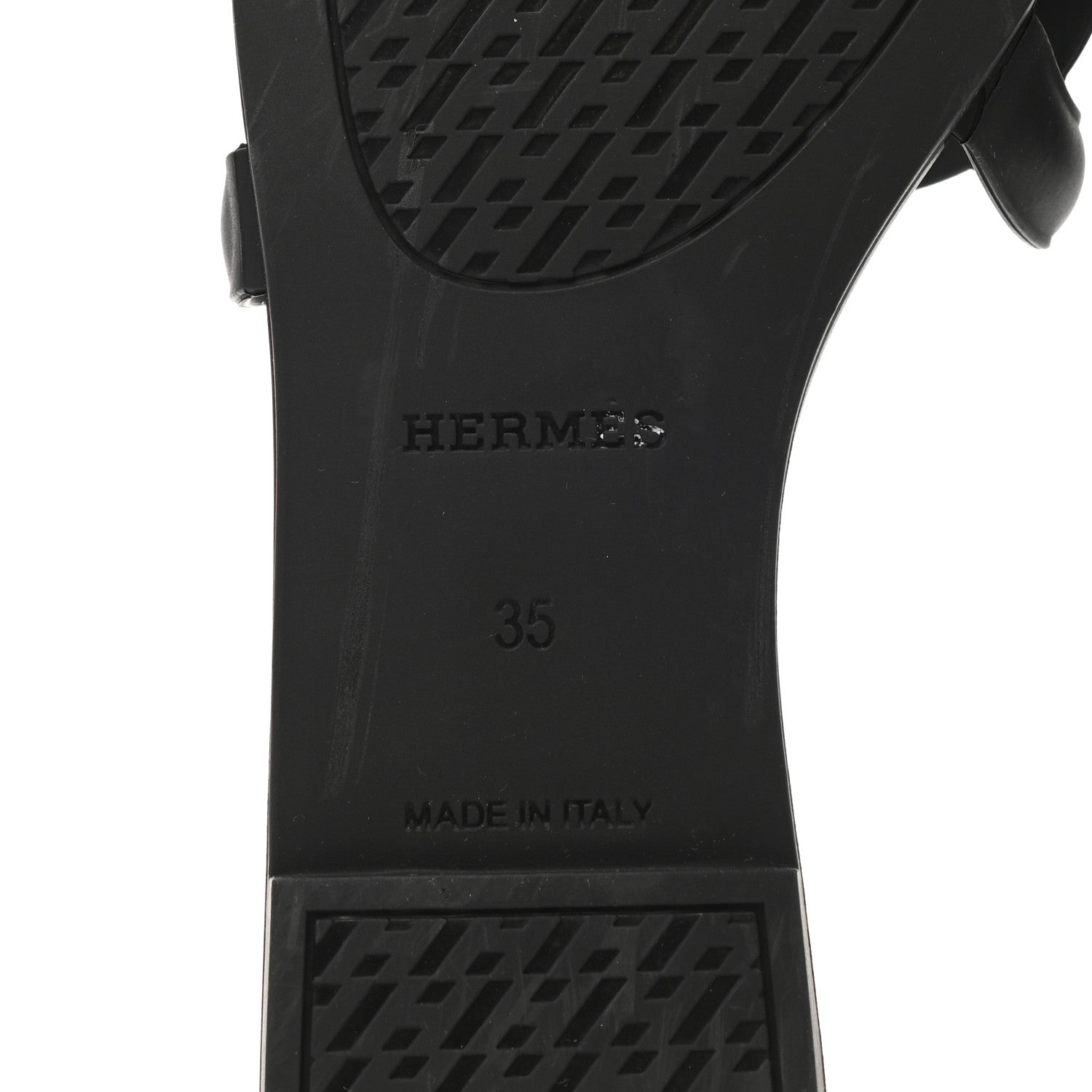 Hermes Rubber Aloha Sandals 35 Black 6 of 9