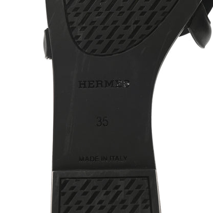 Hermes Rubber Aloha Sandals 35 Black 6 of 9