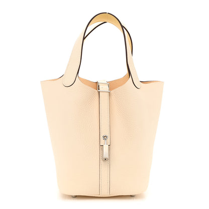 Hermes Taurillon Clemence Swift Eclat Picotin Lock 18 PM Nata Jaune Poussin 1 of 11