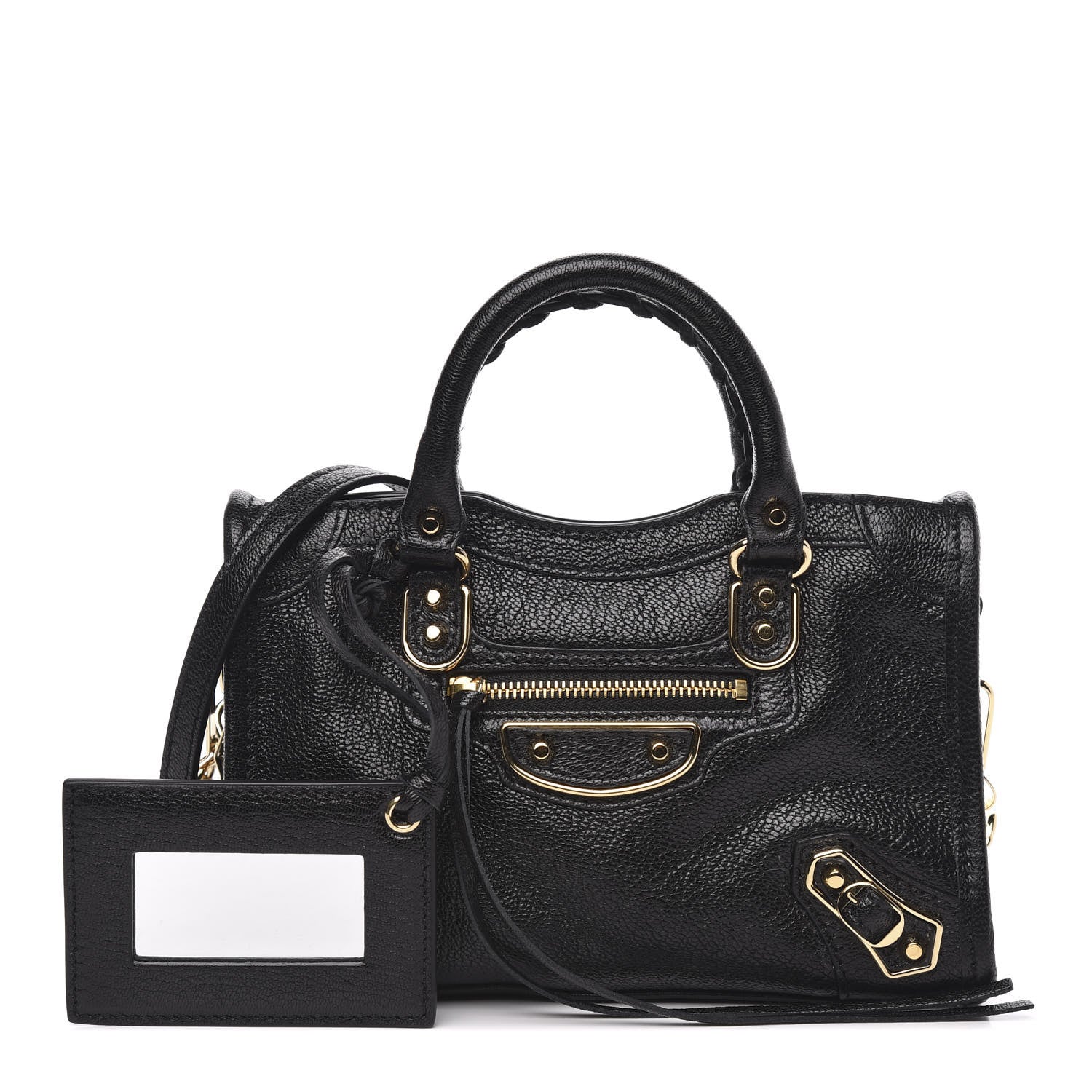 Balenciaga Chevre Gold Metallic Edge Hardware Nano City Black 1 of 10
