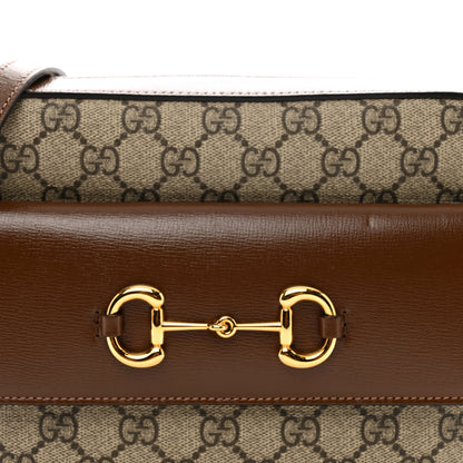 Gucci GG Supreme Monogram Small Horsebit 1955 Shoulder Bag Beige Brown Sugar 5 of 11