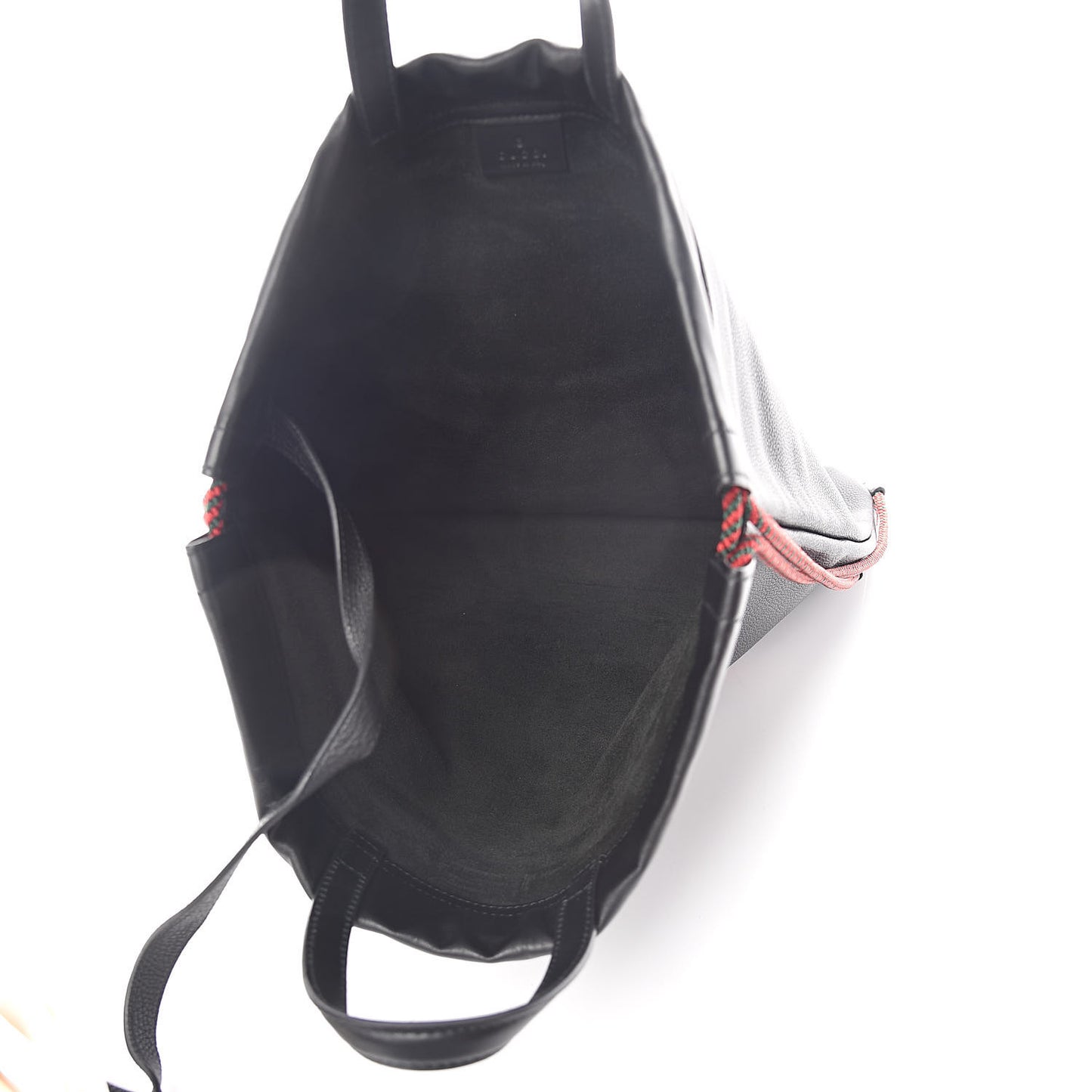 Calfskin Logo Drawstring Backpack Black