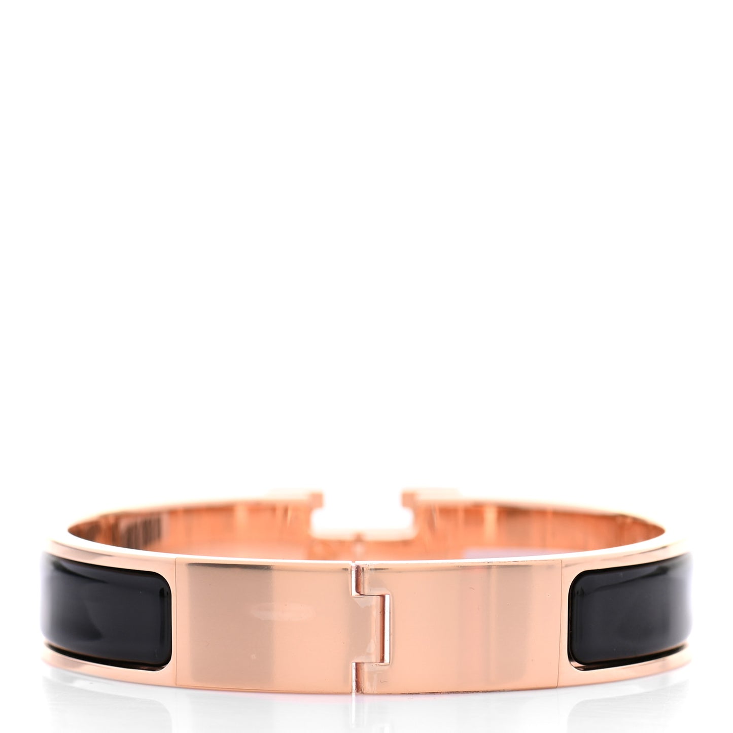 Enamel Narrow Clic Clac H Bracelet PM Black