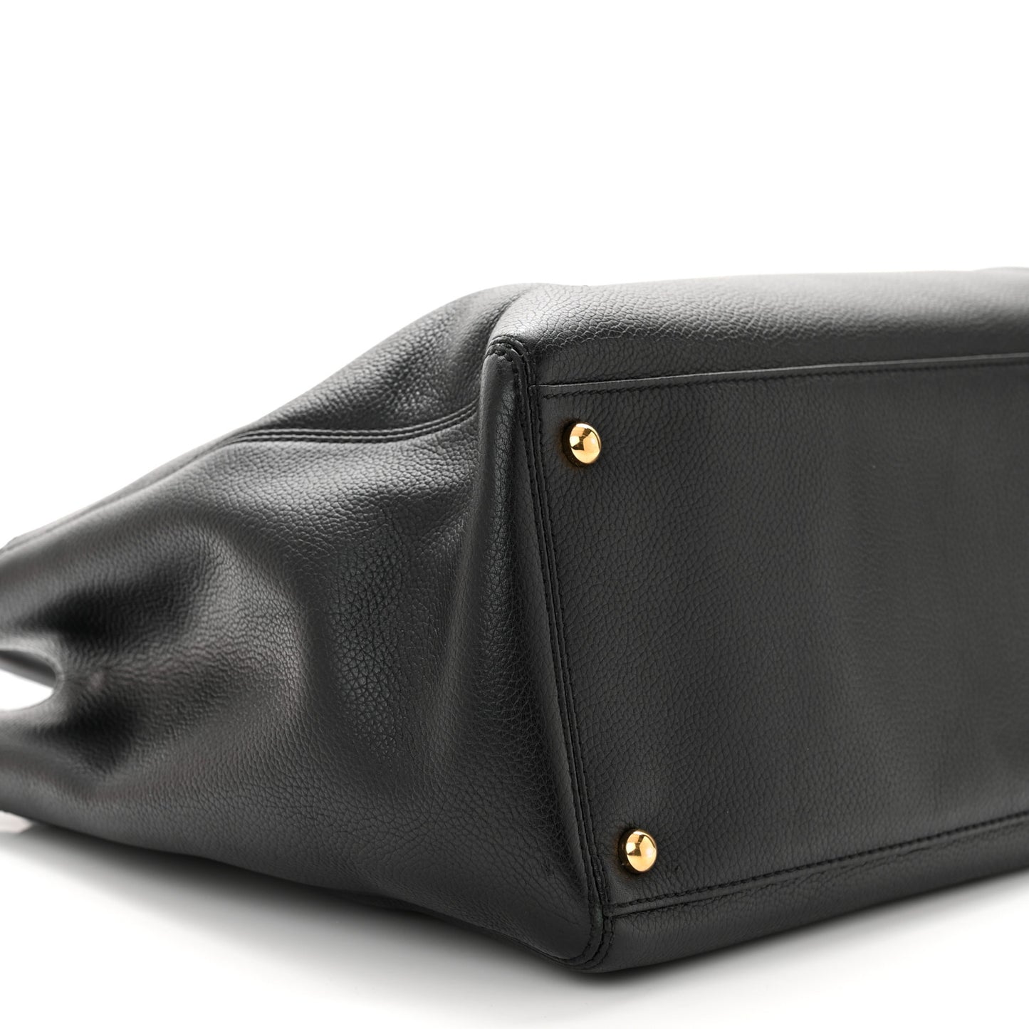 Calfskin Cerf Executive Shopper Tote Black