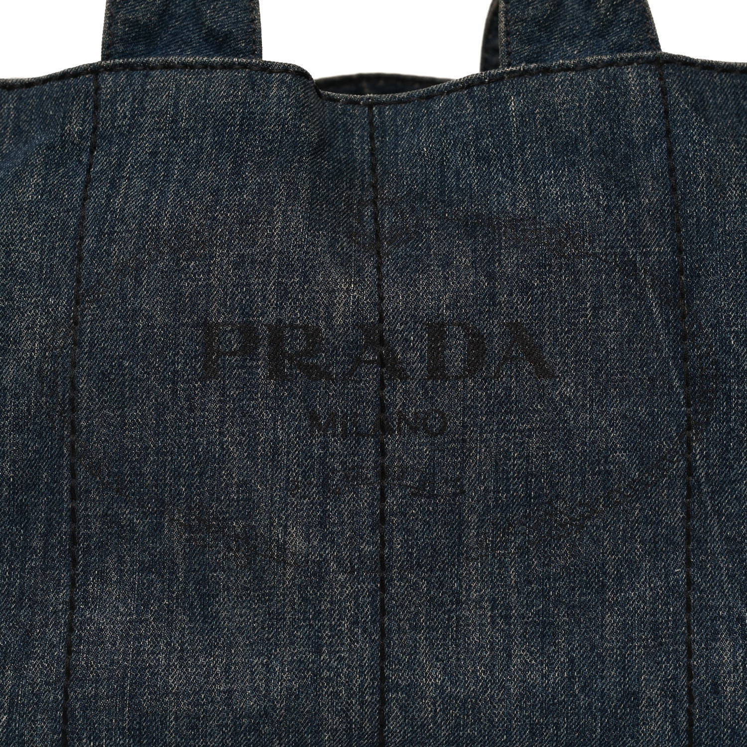 Prada Denim Logo Tote Avio 9 of 12