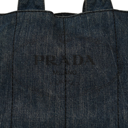 Prada Denim Logo Tote Avio 9 of 12