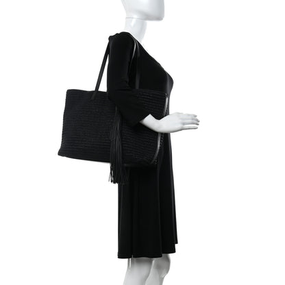 Saint Laurent Raffia Tote Black 3 of 8