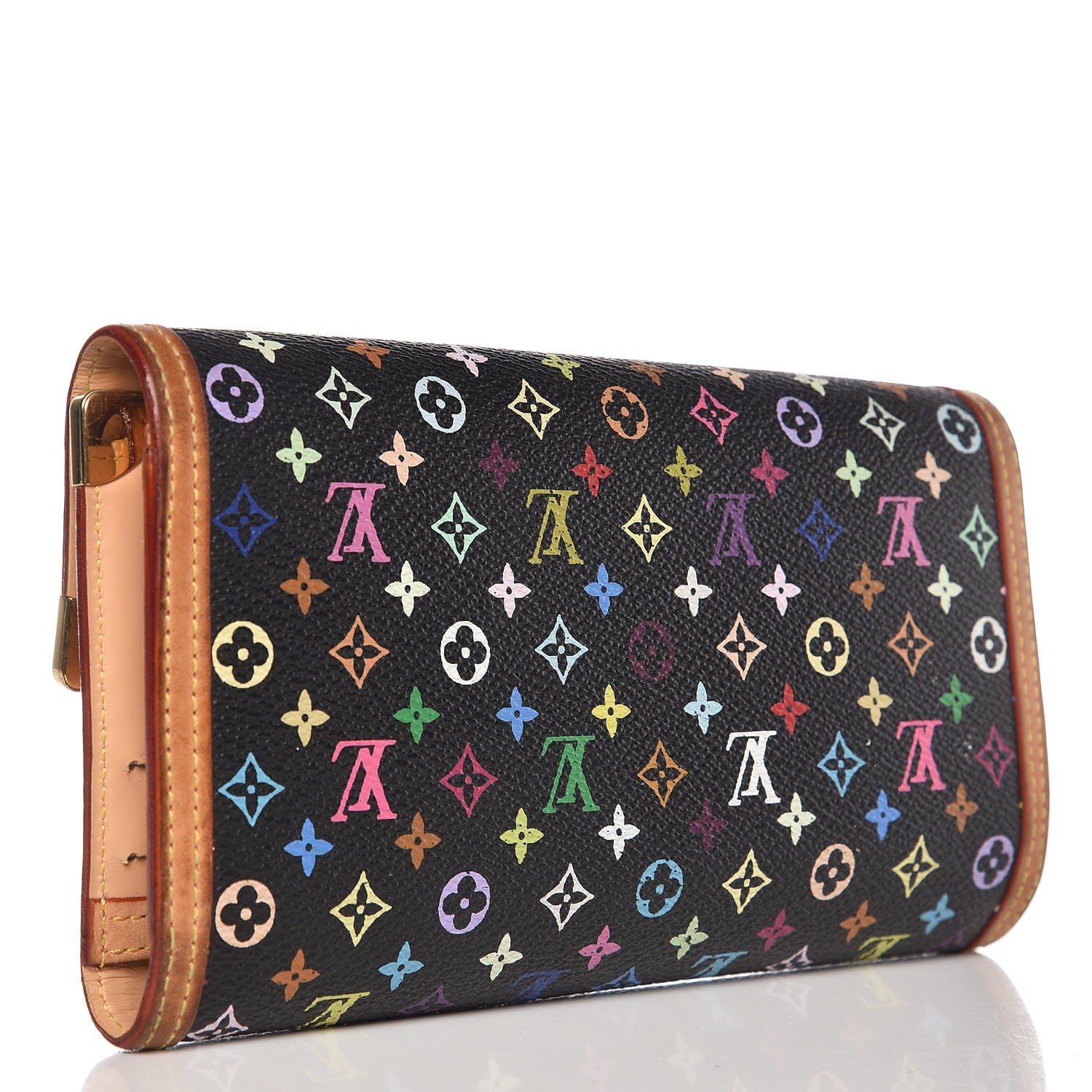 Louis Vuitton Monogram Multicolor Porte Tresor International Wallet Black 3 of 14