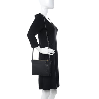Celine Lambskin Large Trio Crossbody Bag Black 2 of 11