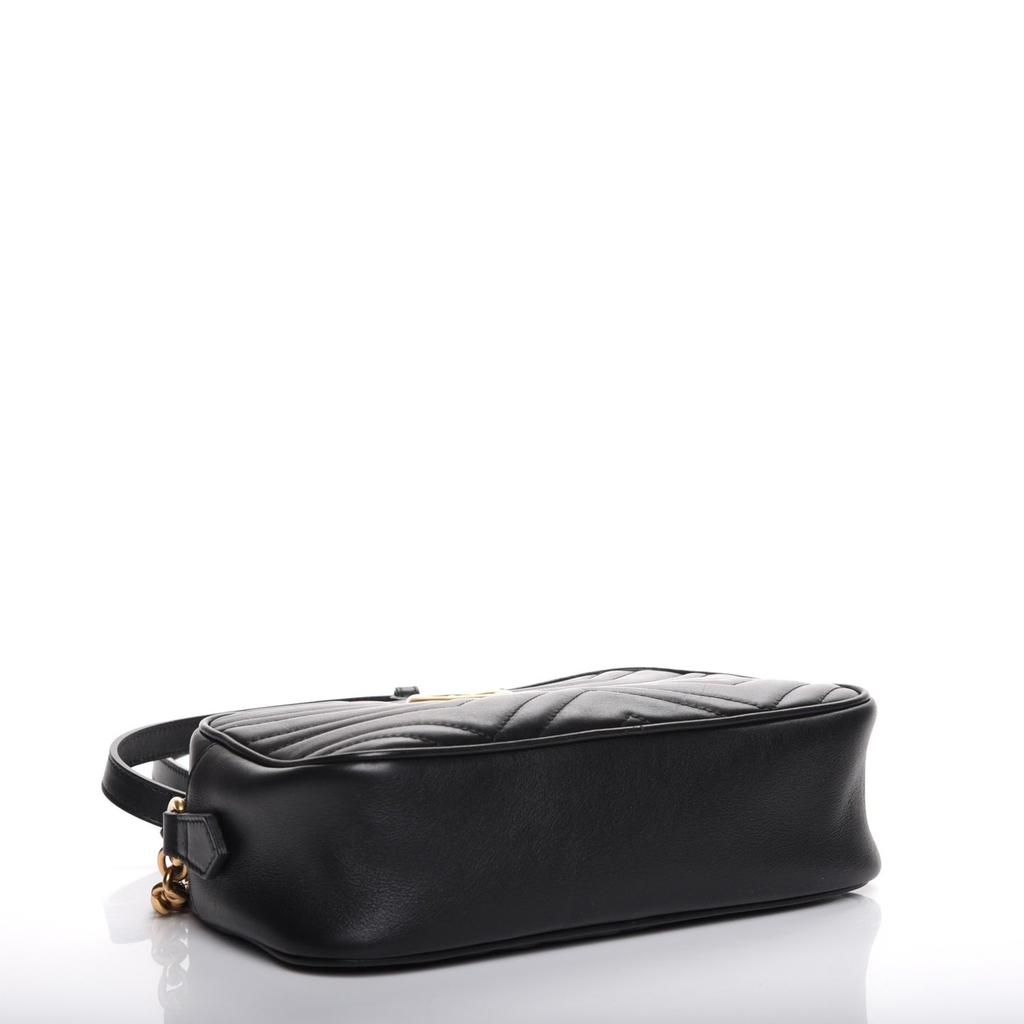 Calfskin Matelasse Small GG Marmont Chain Shoulder Bag Black