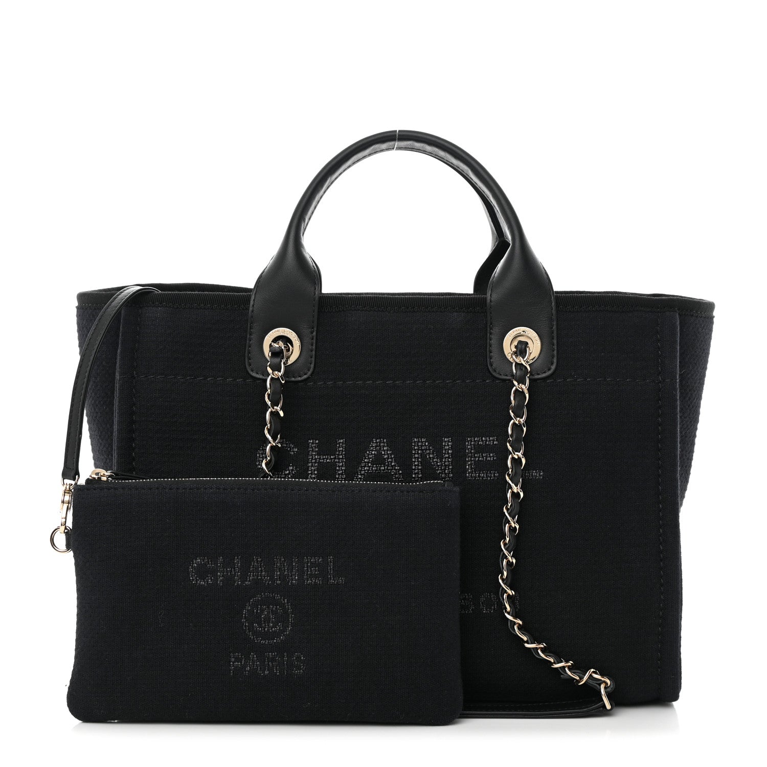 Chanel Mixed Fibers Small Deauville Tote Black 1 of 12