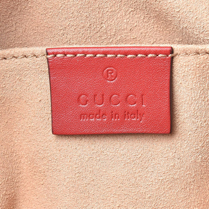 Gucci Calfskin Matelasse GG Marmont Cosmetic Case Hibiscus Red 6 of 8