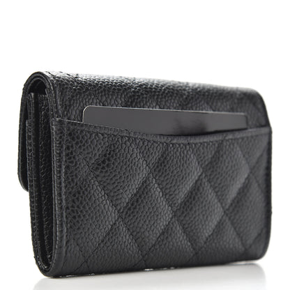 Chanel Caviar Quilted Flap Card Holder Wallet Black 3 of 9