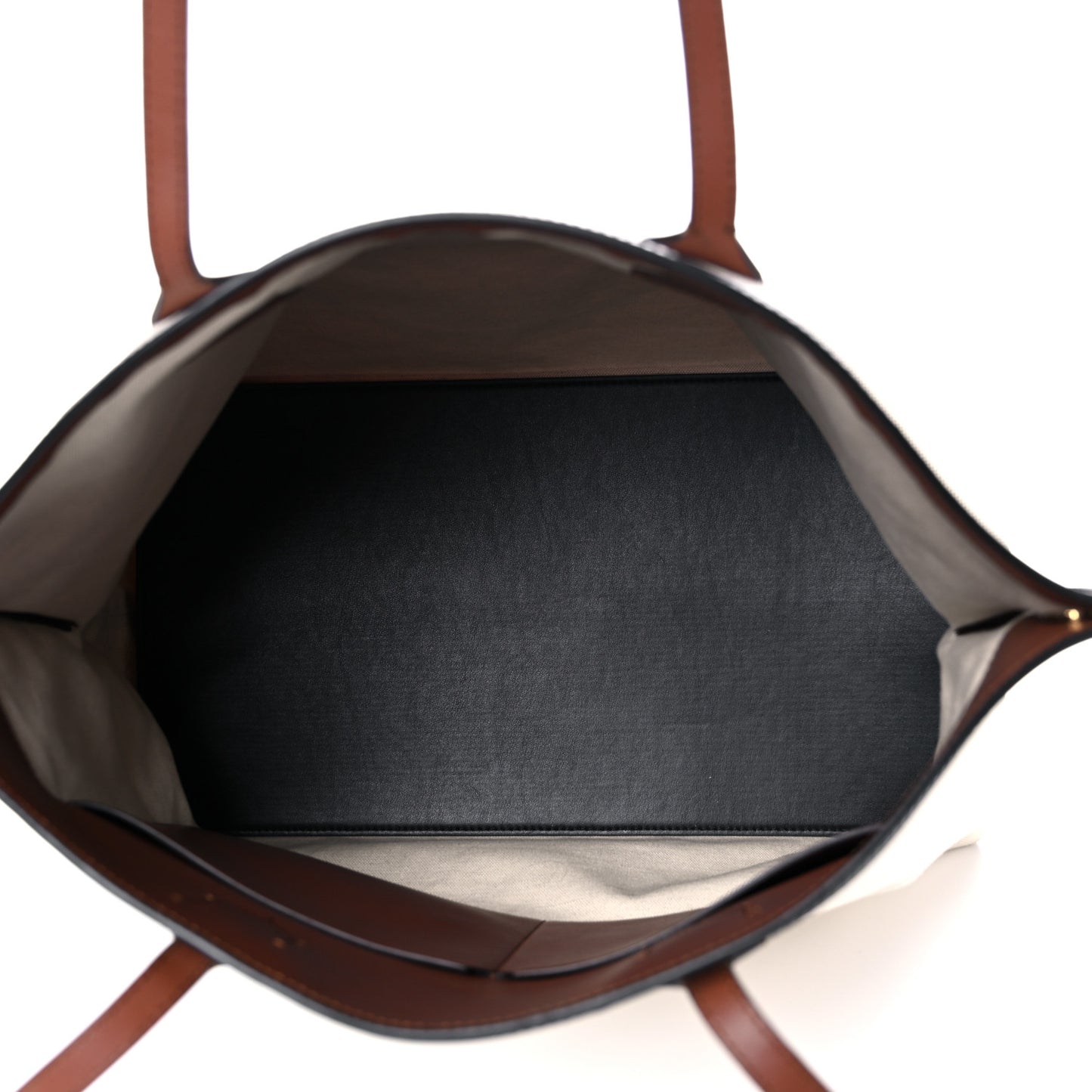 Cotton Canvas Calfskin Large Society Tote Bag Natural