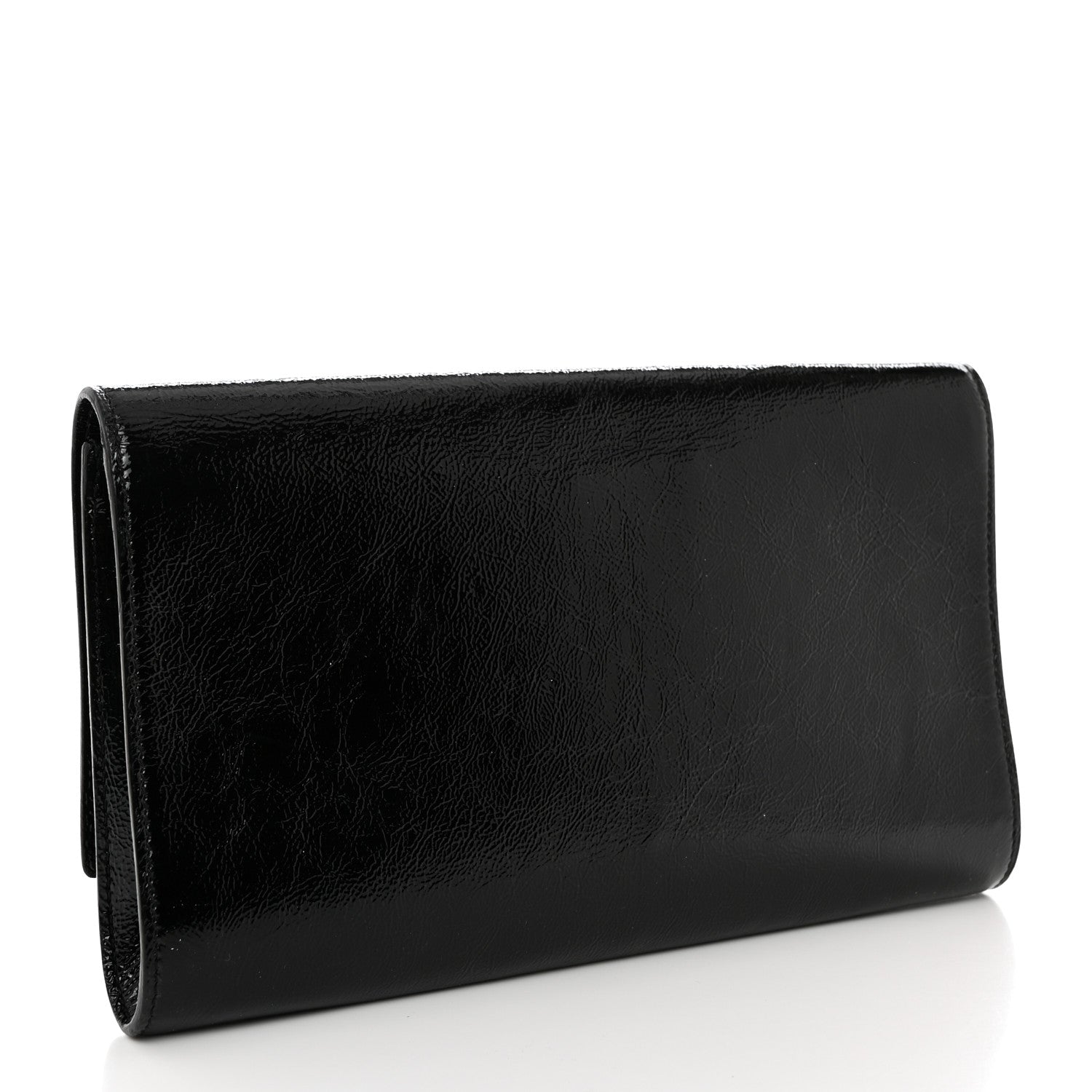 Saint Laurent Textured Patent Monogram Large Belle De Jour Clutch Black 3 of 7