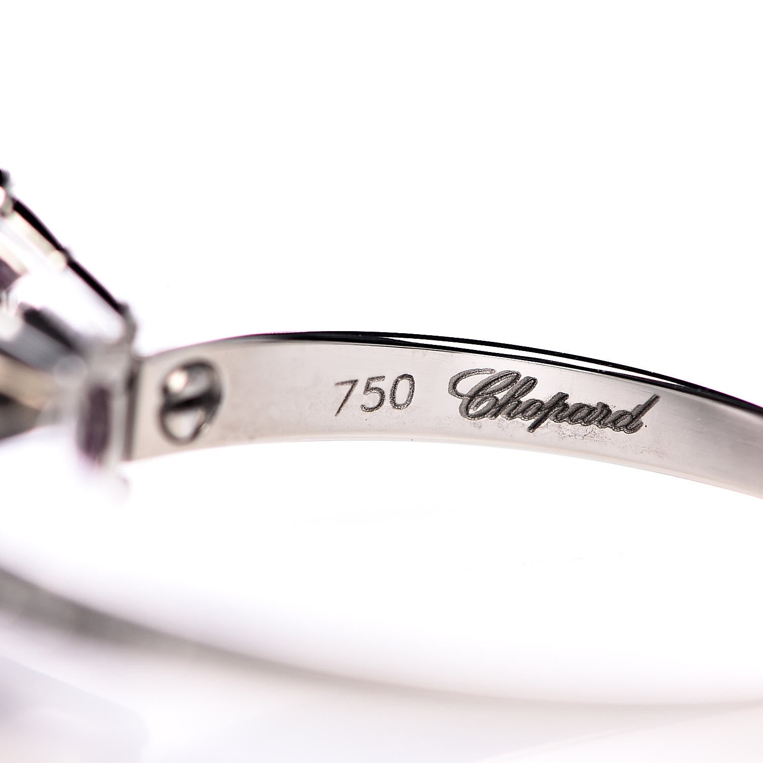 Chopard 18K White Gold Diamond Pink Sapphire So Happy Ring 50 5.25 6 of 6
