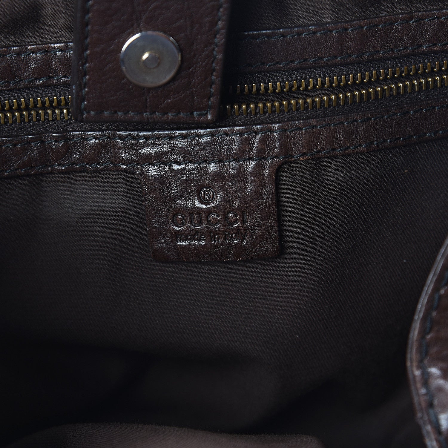 Gucci Monogram Medium Jockey Tote Dark Brown 5 of 8