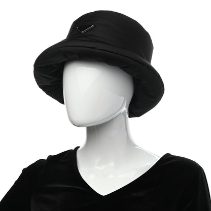 Prada Re-Nylon Metal Triangle Logo Padded Mens Bucket Hat XL Black 2 of 8
