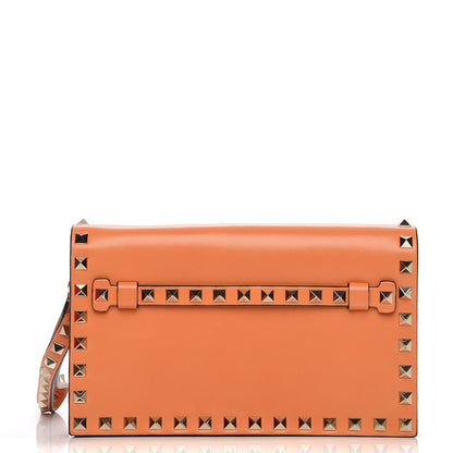Valentino Garavani Nappa Small Rockstud Wristlet Clutch Melon Sorbet 1 of 7