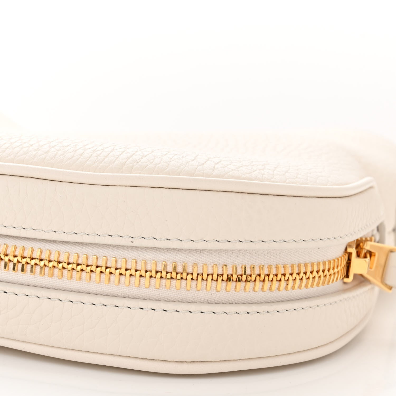 Tom Ford Pebbled Calfskin Monarch Hobo Bag Chalk 9 of 12