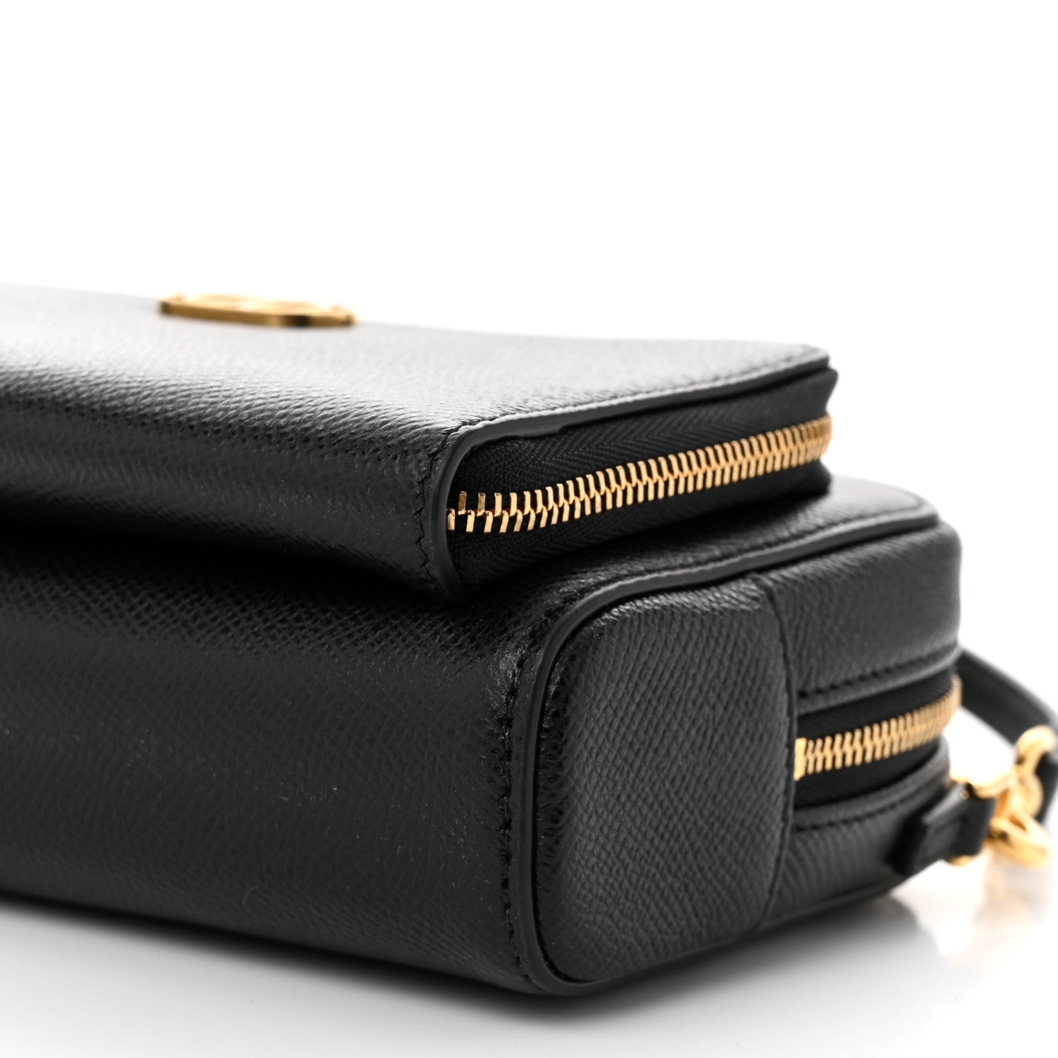 Christian Dior Grained Calfskin Caro Double Pouch Black 10 of 10