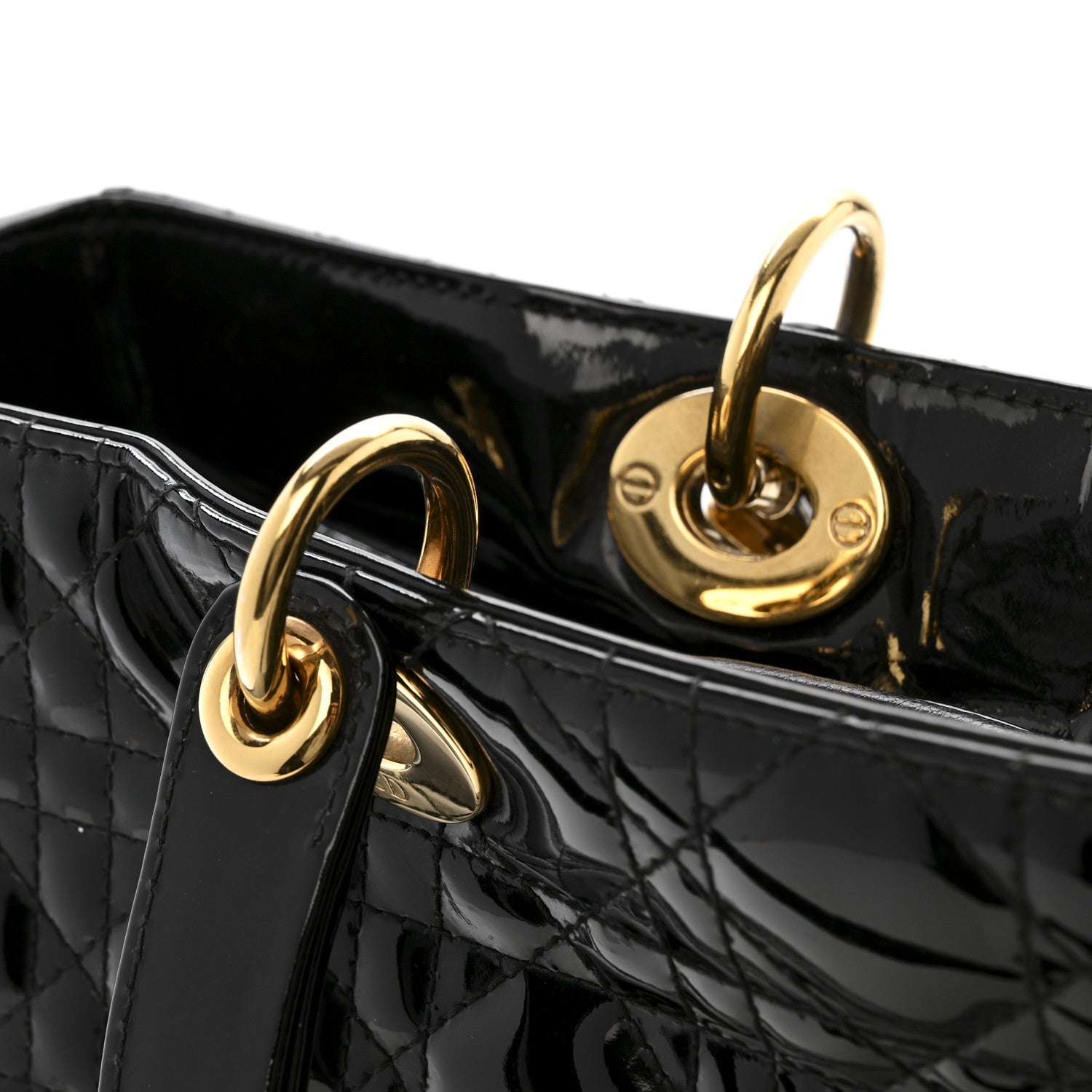 Christian Dior Patent Cannage Large Lady Dior Black 1863212