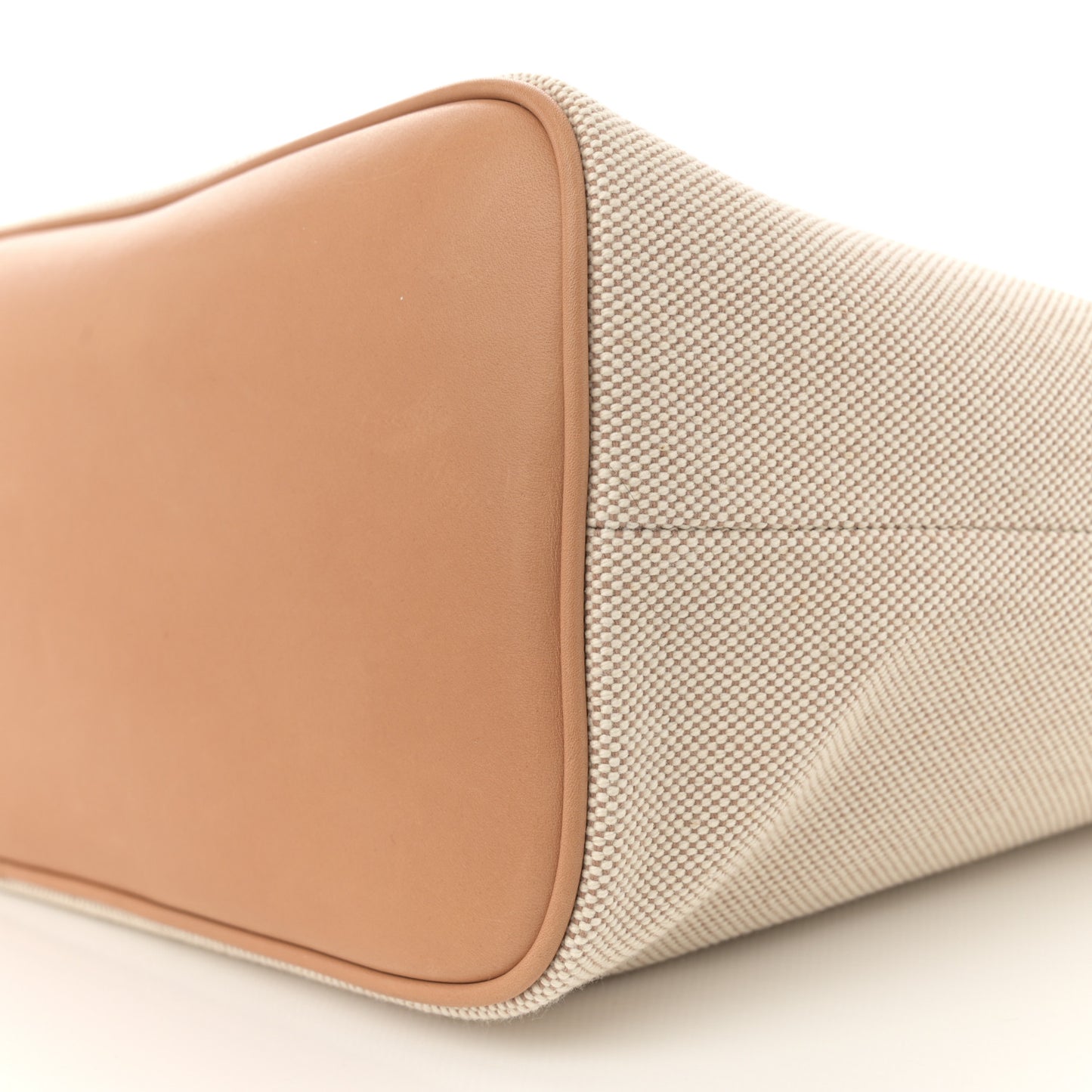 Canvas Calfskin Medium Shopper Tote Naturale Beige