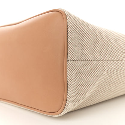 Saint Laurent Canvas Calfskin Medium Shopper Tote Naturale Beige 10 of 11