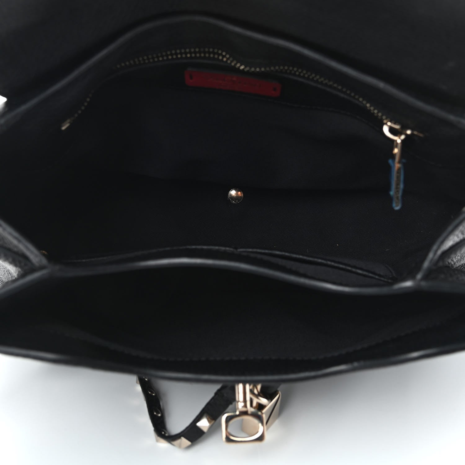 Valentino Garavani Grained Lagun Calfskin Rockstud Twiny Top Handle Bag Black 5 of 9