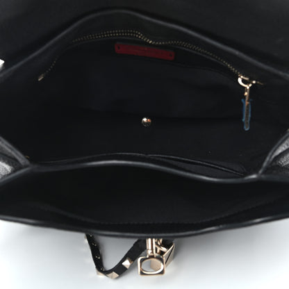 Valentino Garavani Grained Lagun Calfskin Rockstud Twiny Top Handle Bag Black 5 of 9