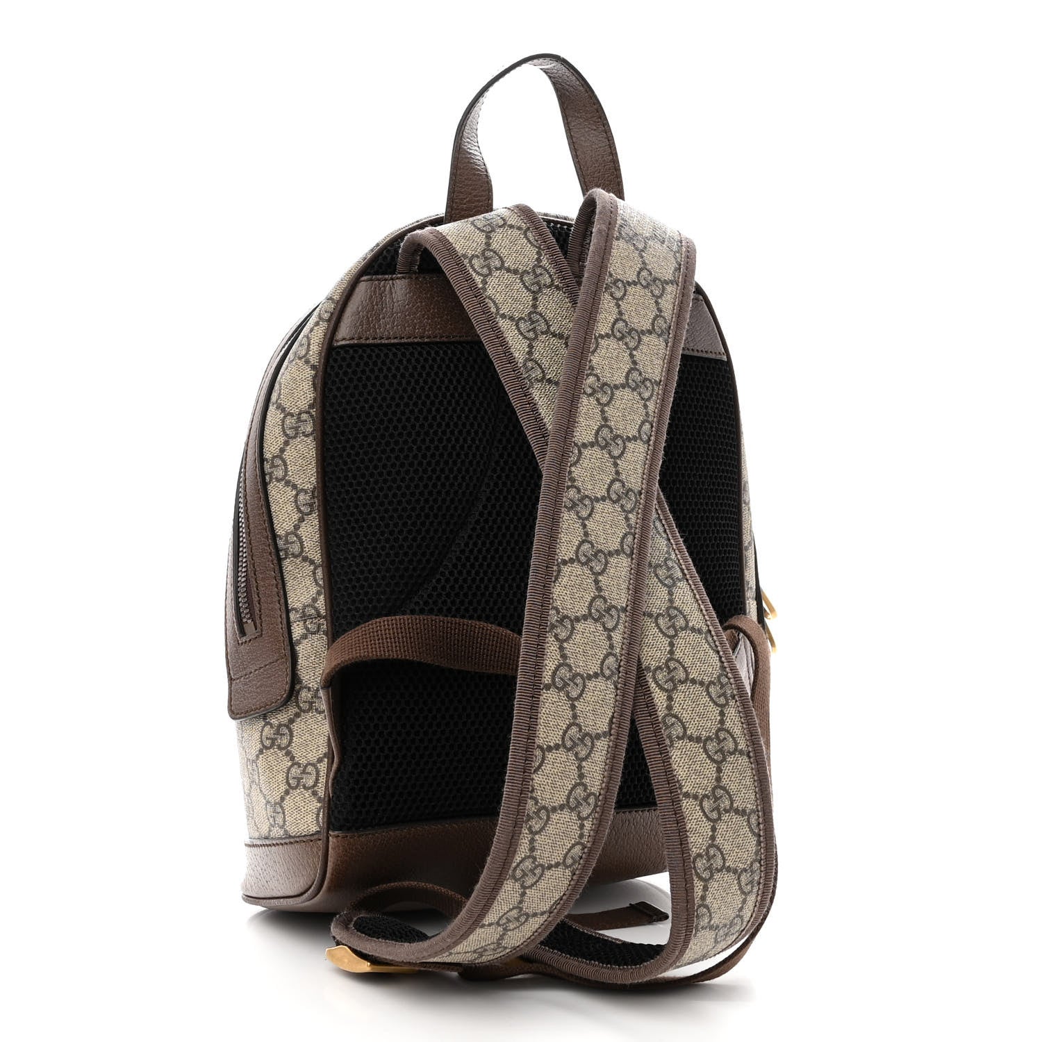 Gucci GG Supreme Monogram Calfskin Web Small Ophidia Day Backpack Beige Ebony New Acero 3 of 10