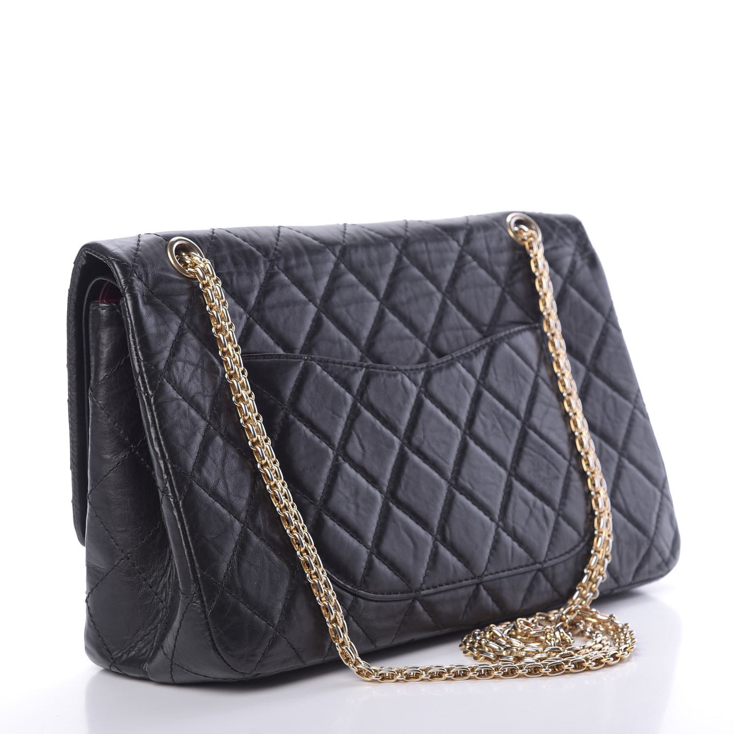 Aged Calfskin Quilted 2.55 Reissue 227 Flap Black