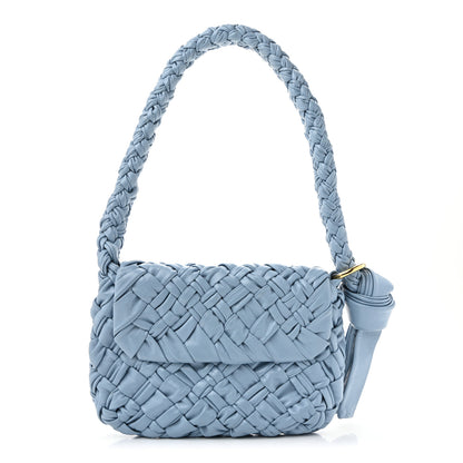 Bottega Veneta Calfskin Foulard Intreccio Kalimero Città Shoulder Bag Ice 1 of 12