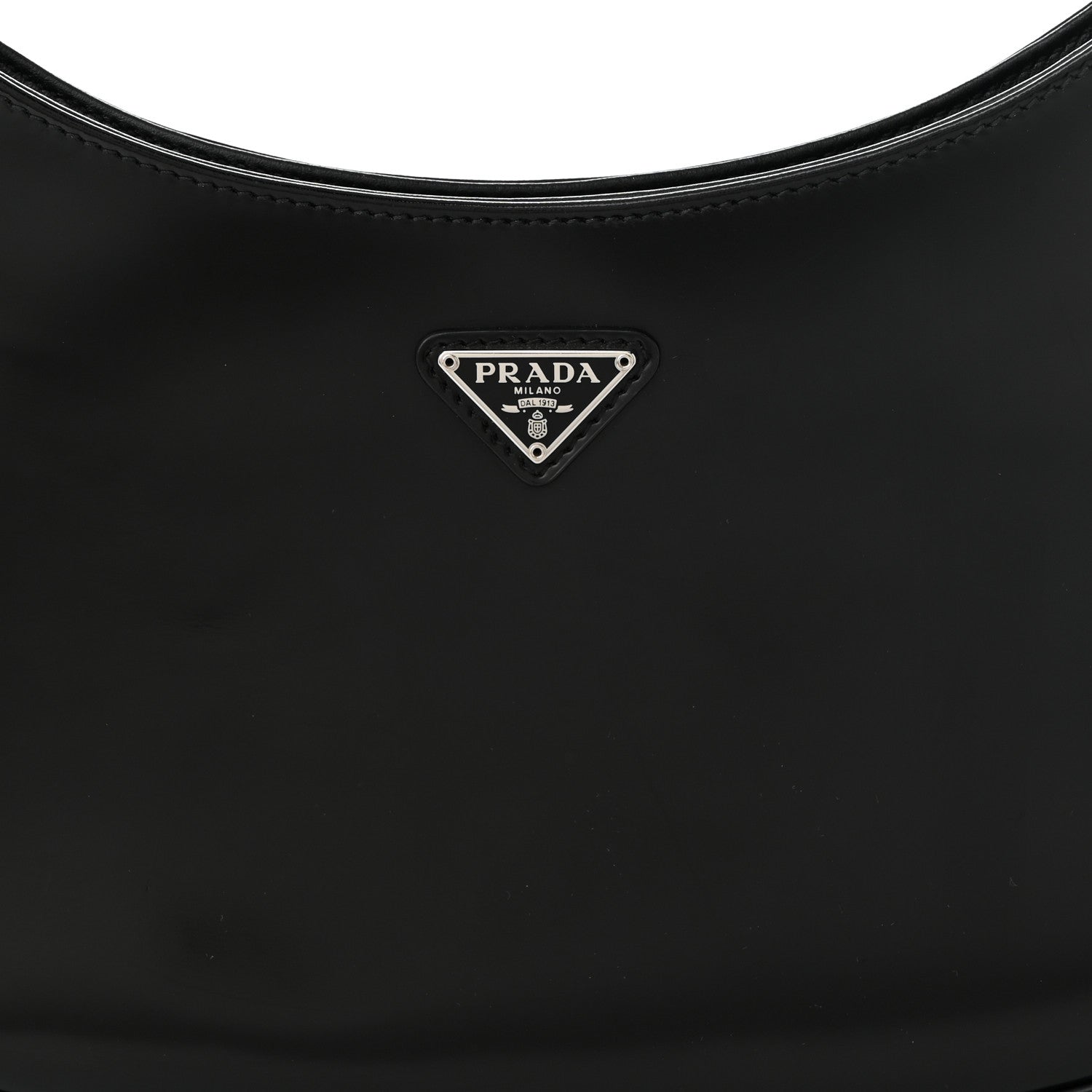 Prada Spazzolato Cleo Shoulder Bag Black 8 of 10