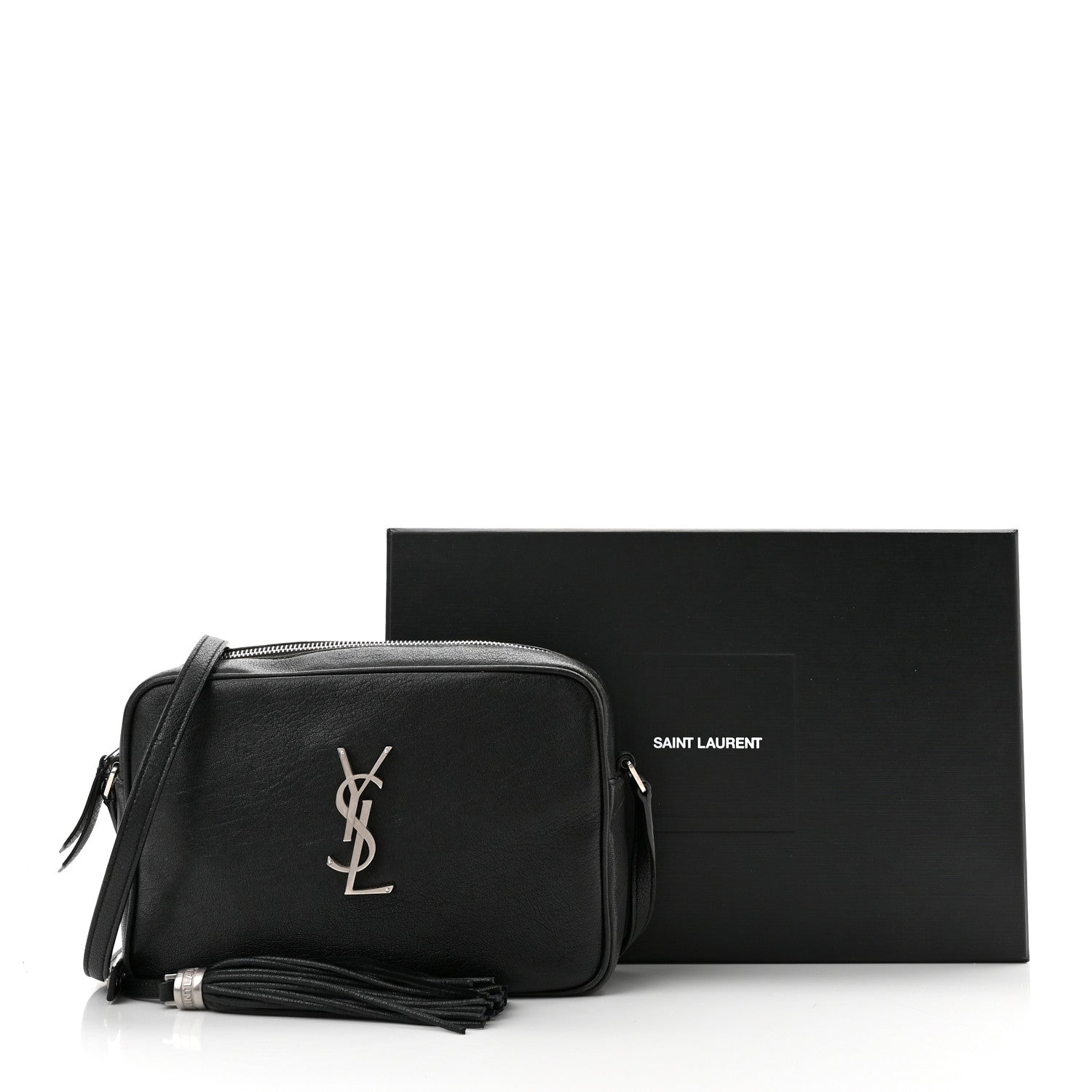 Saint Laurent Grained Lambskin Monogram Lou Camera Bag Black 11 of 11
