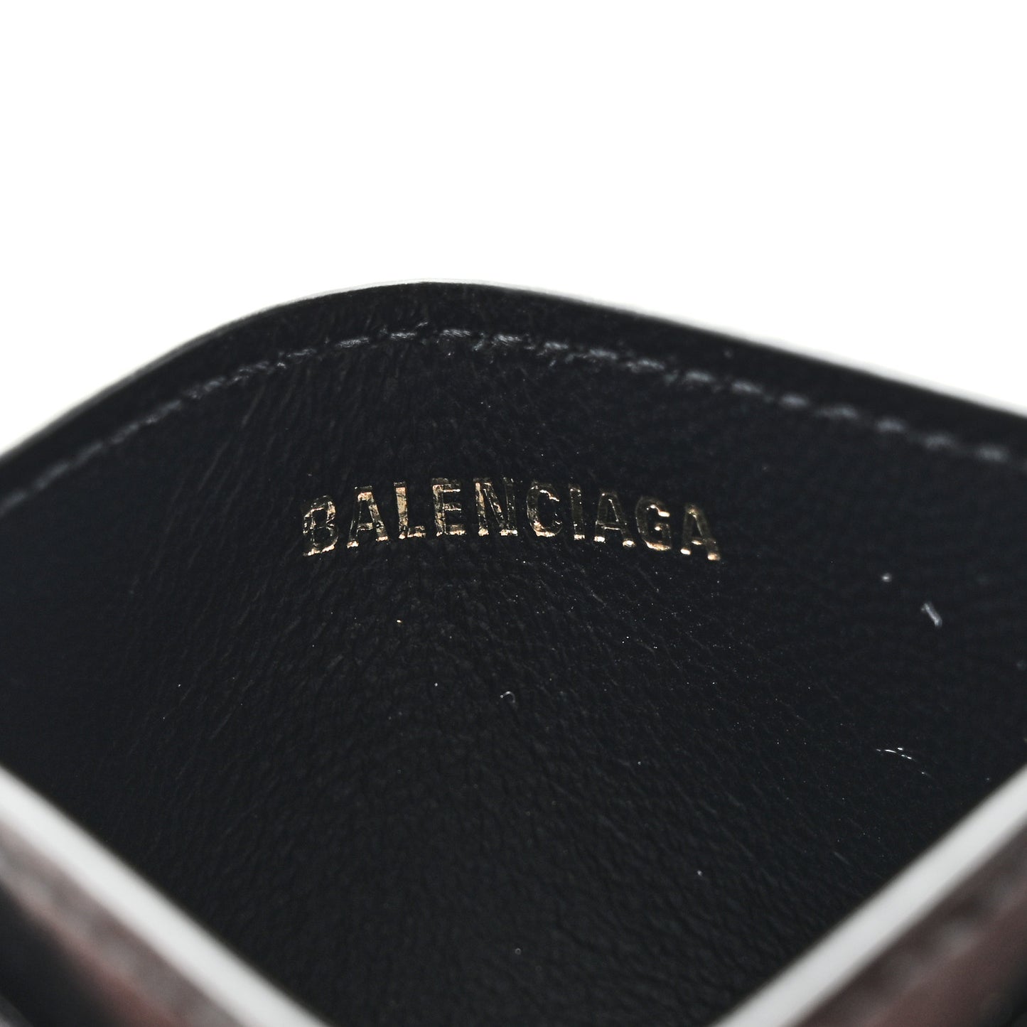 Calfskin Hourglass Card Holder Black