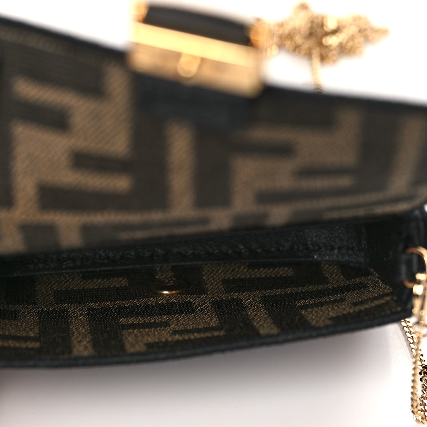 Fabric Jacquard FF 1974 Nano Baguette Charm Tobacco Moro Black
