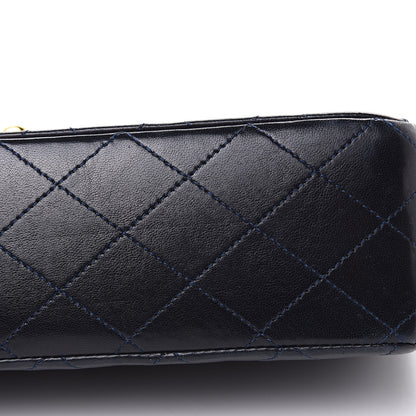Chanel Lambskin Quilted Medium Double Flap Navy 12 of 17