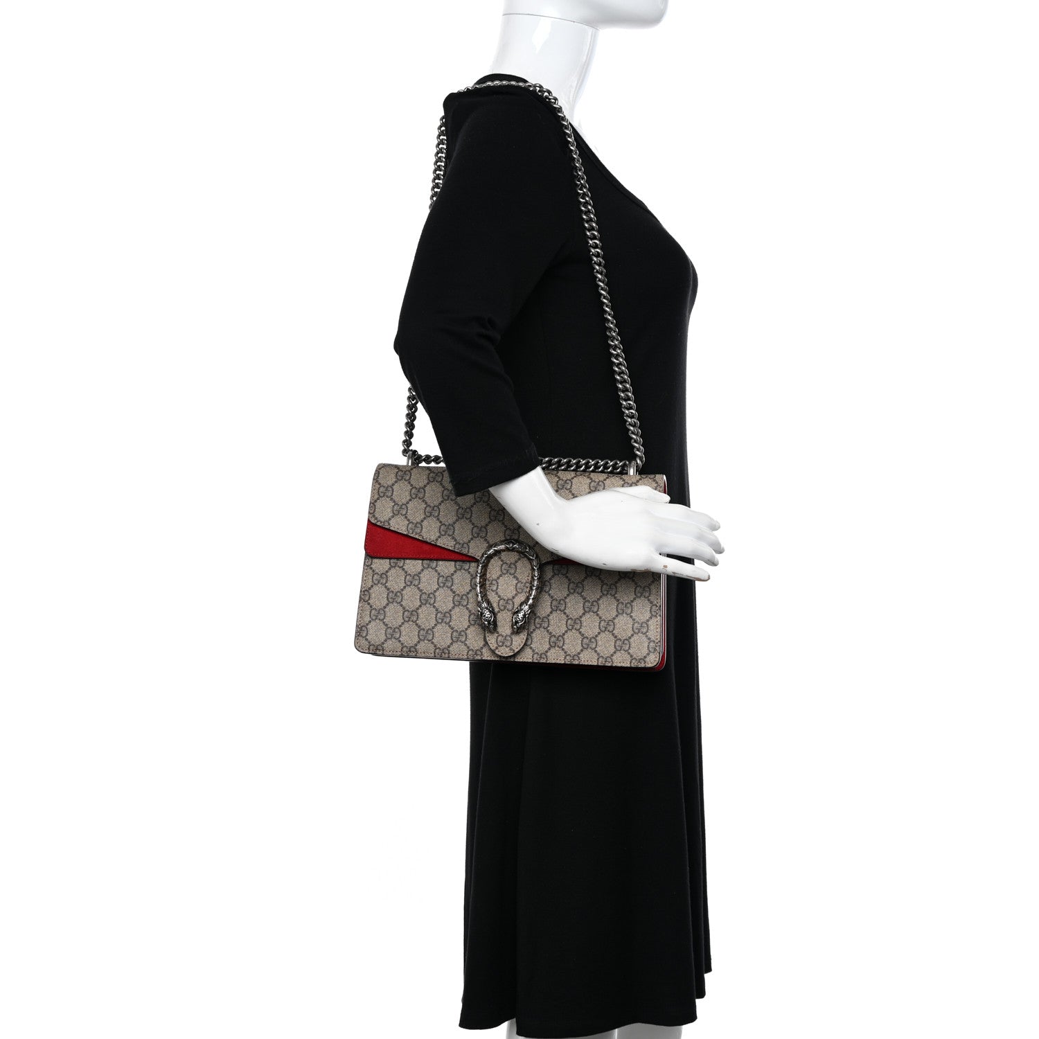 Gucci GG Supreme Monogram Small Dionysus Shoulder Bag Vulcanic Red 2 of 12