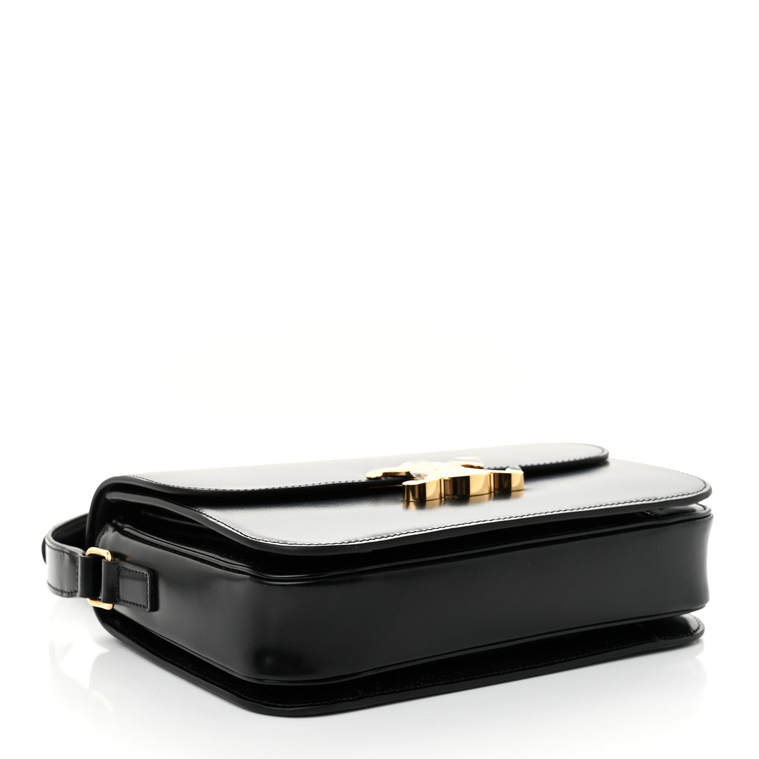 Celine Shiny Calfskin Medium Triomphe Black 4 of 11