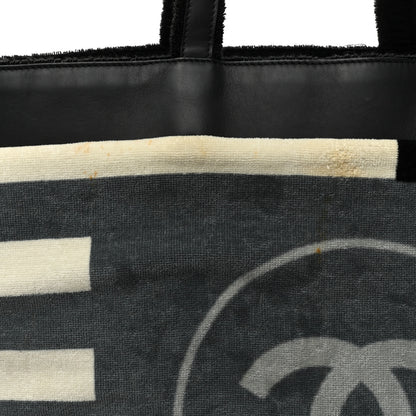 Chanel Terry Cotton Reversible CC Beach Tote Black 20 of 24