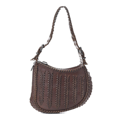 Fendi Calfskin Braided Oyster Dark Brown 1 of 8