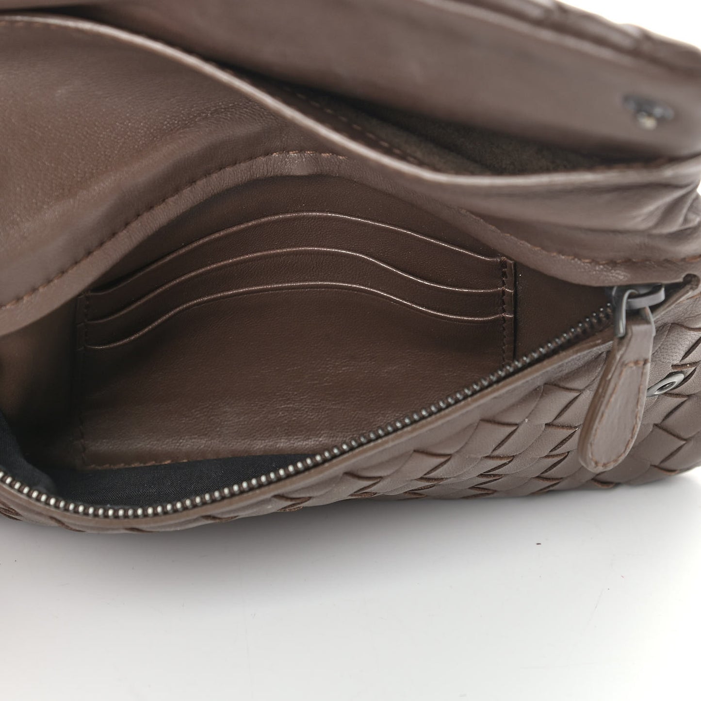 Nappa Intrecciato Mini Messenger Bag Espresso