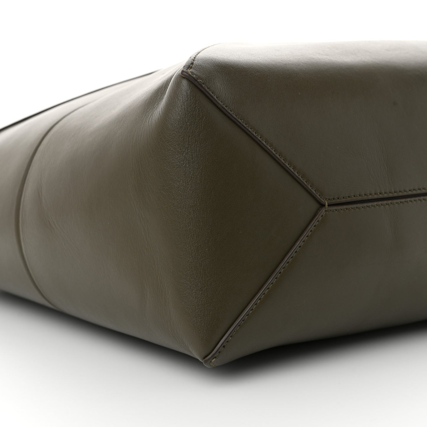 Shiny Calfskin Medium Puzzle Fold Tote Umber